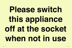 Please switch this appliance off at the socket when not in use